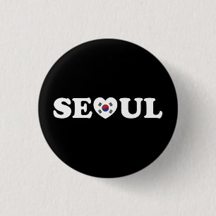 Seoul Love Heart Taegeukgi Flag Button