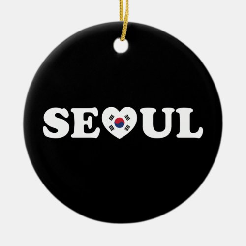 Seoul Love Heart Taegeukgi Flag Ceramic Ornament