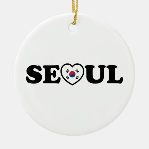 Seoul Love Heart Taegeukgi Flag Ceramic Ornament
