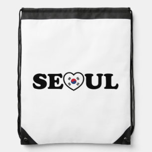 Seoul Love Heart Taegeukgi Flag Drawstring Bag