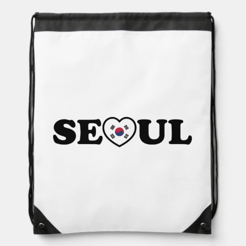 Seoul Love Heart Taegeukgi Flag Drawstring Bag