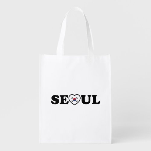 Seoul Love Heart Taegeukgi Flag Grocery Bag