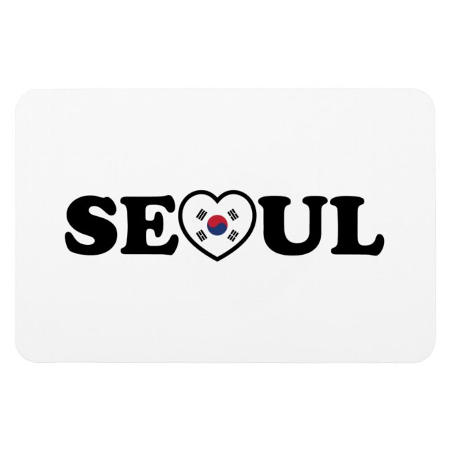 Seoul Love Heart Taegeukgi Flag Magnet (Horizontal)
