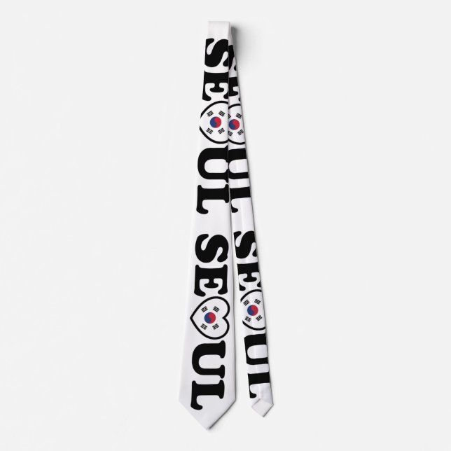 Seoul Love Heart Taegeukgi Flag Neck Tie (Front)
