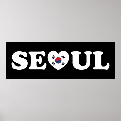 Seoul Love Heart Taegeukgi Flag Poster