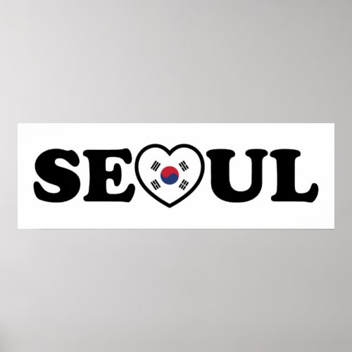 Seoul Love Heart Taegeukgi Flag Poster