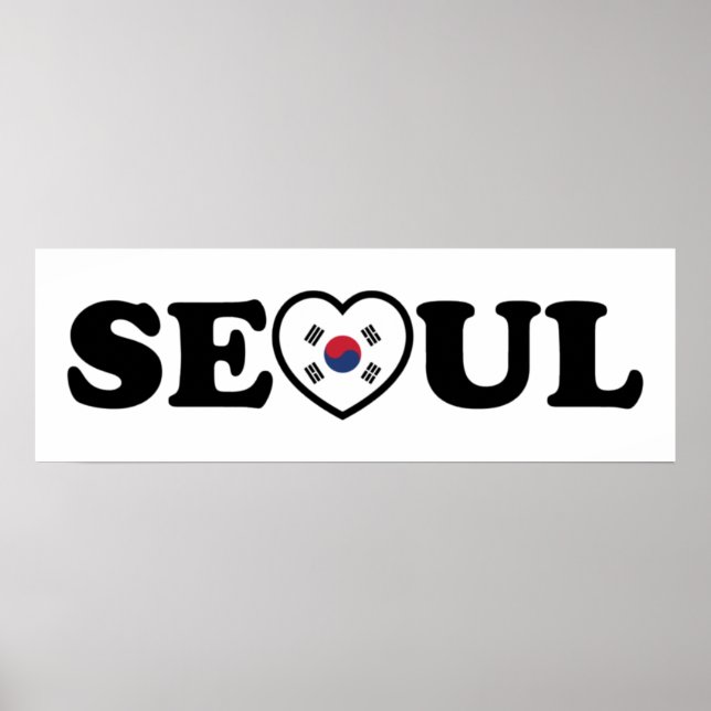 Seoul Love Heart Taegeukgi Flag Poster (Front)