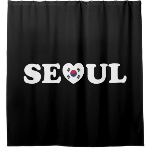 Seoul Love Heart Taegeukgi Flag Shower Curtain