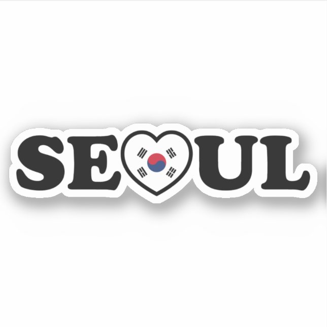 Seoul Love Heart Taegeukgi Flag Sticker (Front)