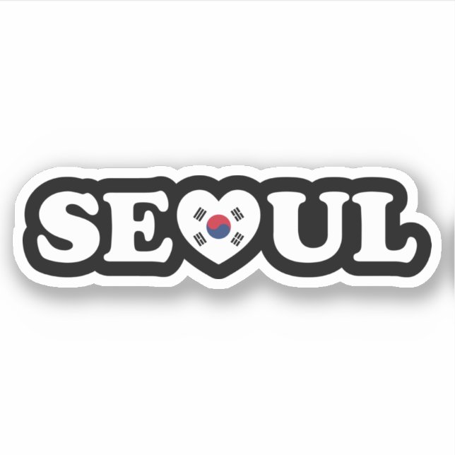 Seoul Love Heart Taegeukgi Flag Sticker (Front)