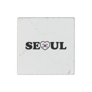Seoul Love Heart Taegeukgi Flag Stone Magnet