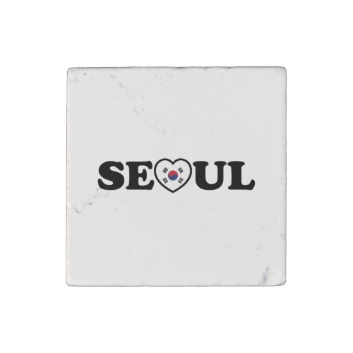 Seoul Love Heart Taegeukgi Flag Stone Magnet