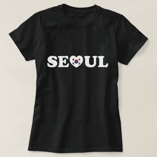 Seoul Love Heart Taegeukgi Flag T-Shirt (Design Front)