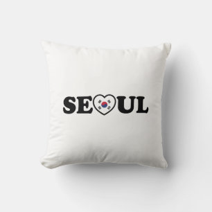 Seoul Love Heart Taegeukgi Flag Throw Pillow