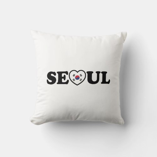 Seoul Love Heart Taegeukgi Flag Throw Pillow