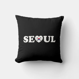 Seoul Love Heart Taegeukgi Flag Throw Pillow