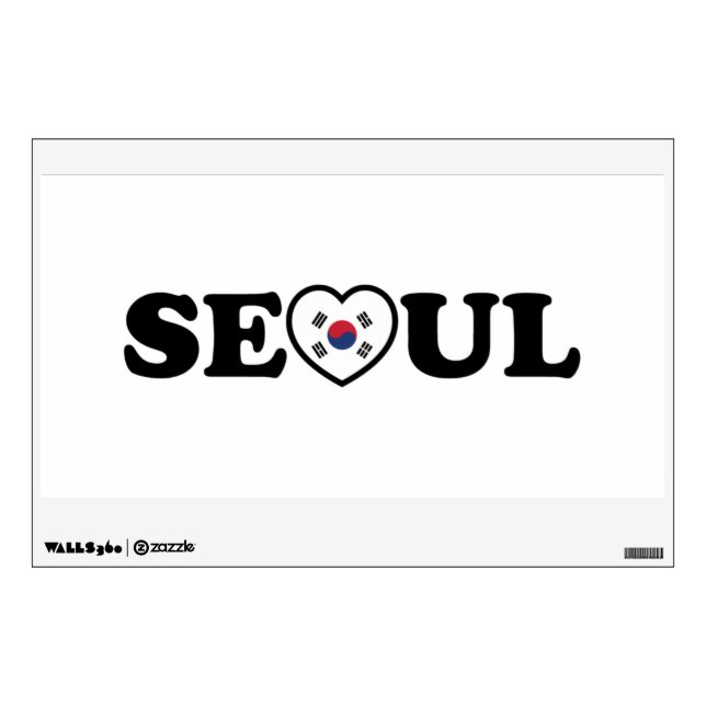 Seoul Love Heart Taegeukgi Flag Wall Decal (Front)