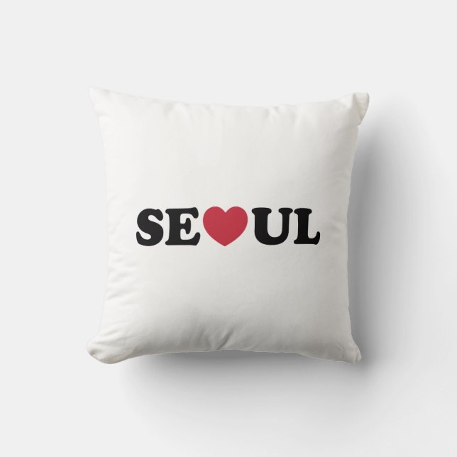 Seoul Love Heart Throw Pillow (Front)