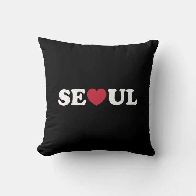 Seoul Love Heart Throw Pillow (Front)
