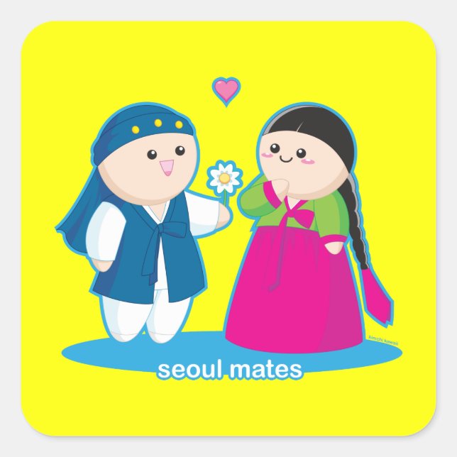 Seoul Mates Square Sticker (Front)
