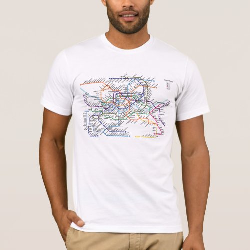 Seoul Metro Map Fitted T_Shirt