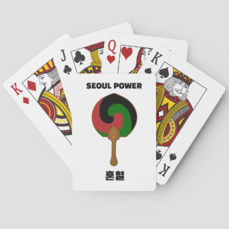 Seoul Power Korean & Black Mixed Fan Playing Poker Cards