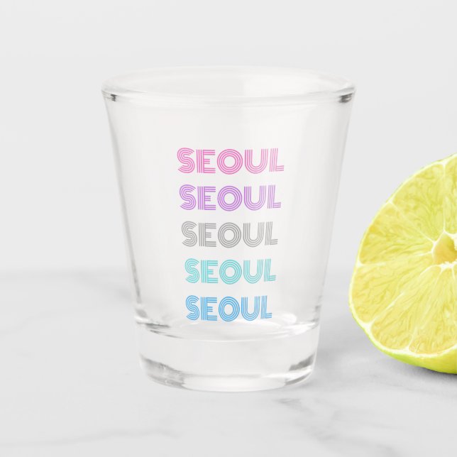 SEOUL RAINBOW SOJU SHOT GLASS (Front)