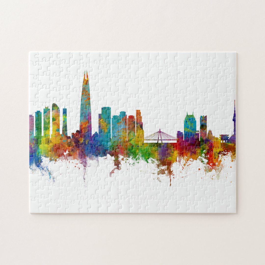 Seoul Skyline South Korea Jigsaw Puzzle Zazzle