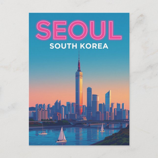 Seoul Skyline Travel Postcard (Front)