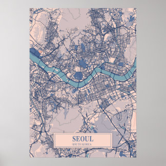 Seoul - South Korea Breezy City Map Poster