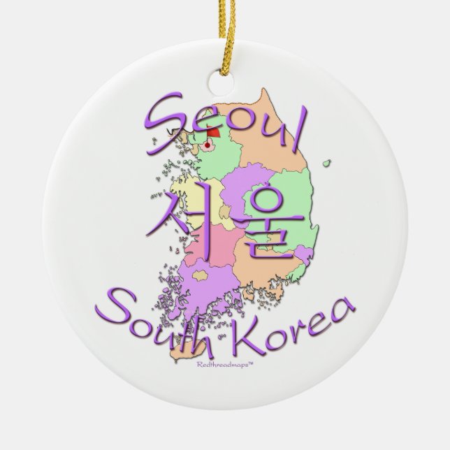 Seoul South Korea Ceramic Ornament (Front)