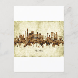Seoul South Korea Cityscape Invitation Postcard
