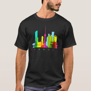 Seoul South Korea Colorful South Korean Skyline Ea T-Shirt