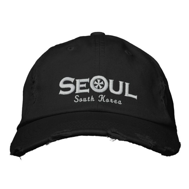 Seoul - South Korea Embroidered Baseball Hat (Front)