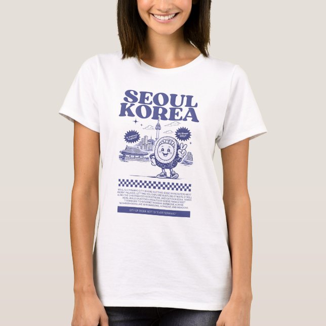Seoul South Korea Kimbap Retro City  T-Shirt (Front)