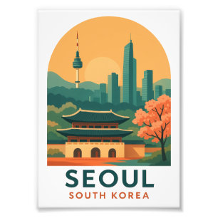 Seoul South Korea Poster – Vintage Travel Art