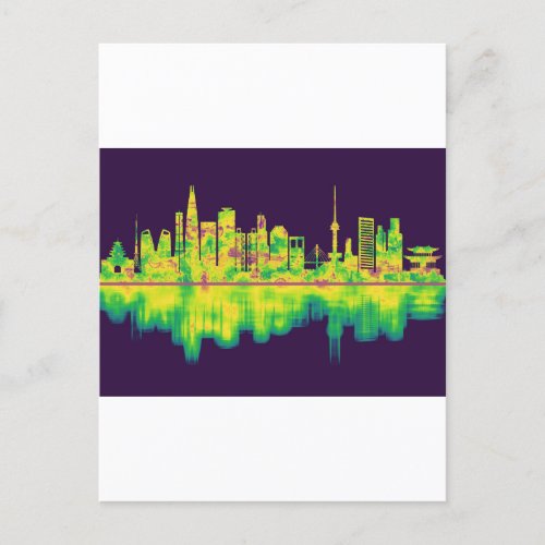 Seoul South Korea Skyline Invitation Postcard