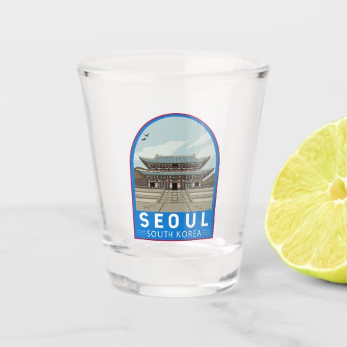 Seoul South Korea Travel Art Vintage Shot Glass