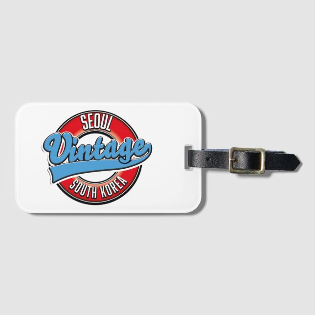 Seoul South Korea vintage logo Luggage Tag (Front Horizontal)
