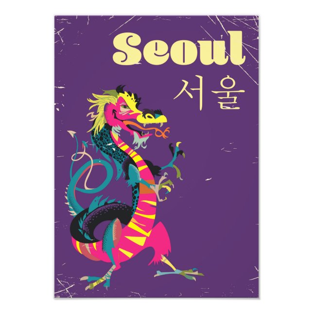 Seoul South Korean travel poster (Front)