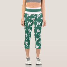 Seoul Spirit Sports Leggings White on Green