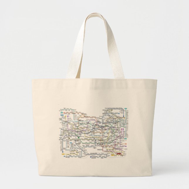 Seoul Subway Map Large Tote Bag (Front)