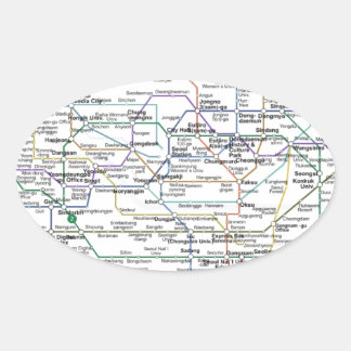 Seoul Subway Map Oval Sticker