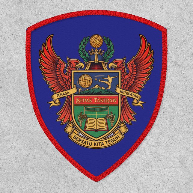 Sepak Takraw - heraldry style logo Patch (Front)