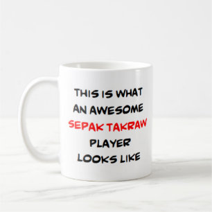 sepak takraw player, awesome coffee mug