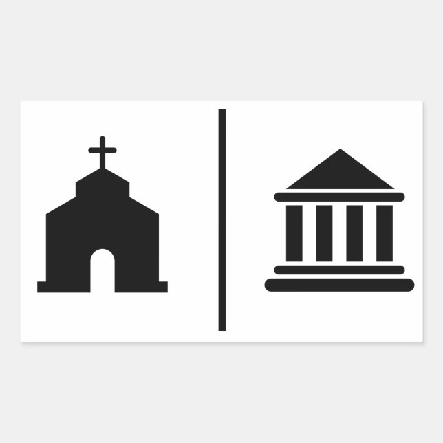 Separate Church and State Rectangular Sticker (Front)