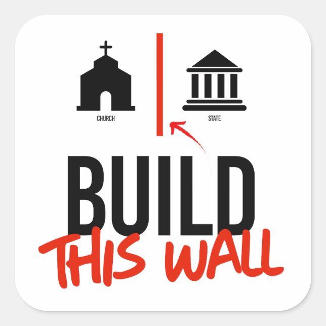 Separate Church and State Square Sticker (Front)