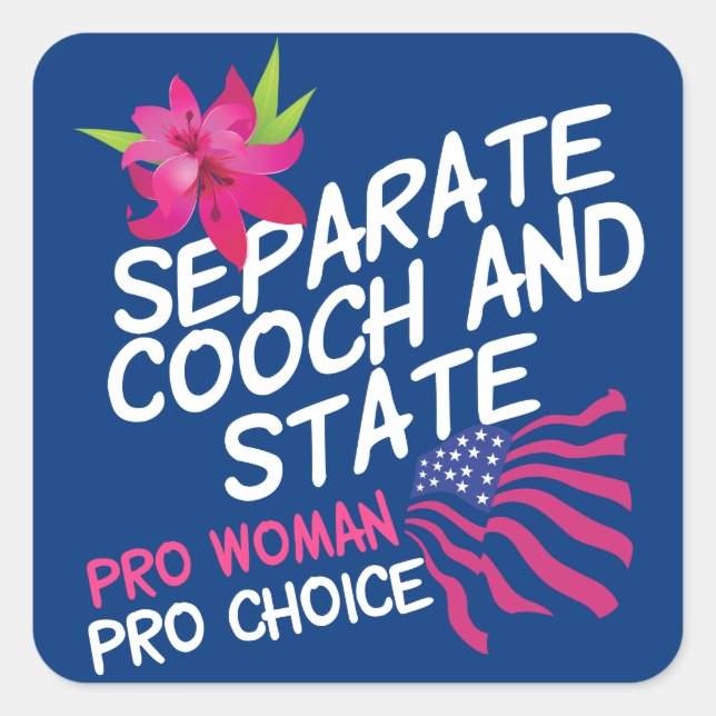 Separate Cooch and State Funny Pro Choice Square Sticker (Front)