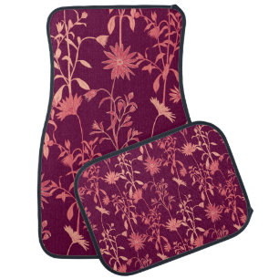 Separate Elements: Floral Vintage Car Floor Mat