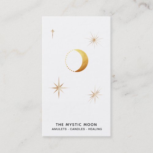 *~* Separate Gold Lunar Stars Mystic Moon Luna  Business Card
